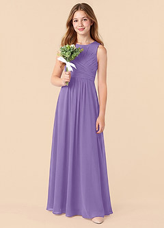 Azazie Skyla Junior Tahiti A-Line Pleated Chiffon Dress image5