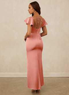 Christian Siriano Bridal for Azazie 1005 Bridesmaid Dresses Coral Sheath Sweetheart Neckline Stretch Satin Dress image2
