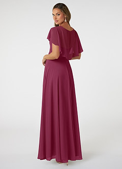 Azazie Jamie Bridesmaid Dresses Mulberry A-Line Chiffon Dress image4