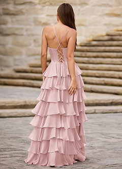 Rhythm Powder Pink Ruffled A-line Prom Dress image11