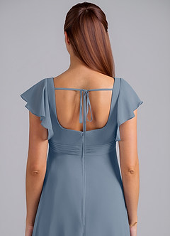 Azazie Bondi Brautjungfernkleider für Schwangere A-Linie Gestreift Chiffon Bodenlänge Kleid image6