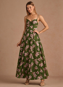 Robe Longue Vert Floral Amorelle image1