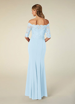 Azazie Jette Mother of the Bride Dresses Sky Blue Mermaid Off the Shoulder Lace Dress image2
