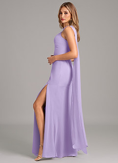 Azazie Kinsley Robes de demoiselle d'honneur Robe Sirène en Mousseline de soie Plissée Lilas image3