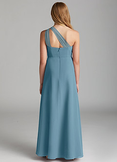 Azazie Maive Junior Bermuda A-Line Pleated Chiffon Dress image3
