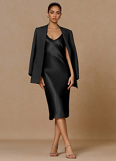 front Margaret Black Cotton Linen Blend Blazer