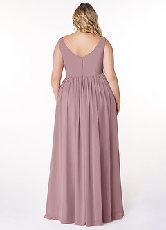 Azazie Keyla Bridesmaid Dresses Dusty Rose A-Line V-Neck Pleated Chiffon Dress image7