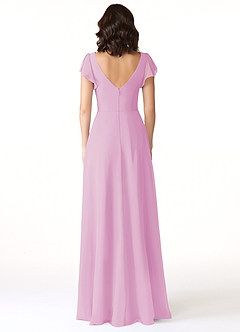 Azazie Omari Bridesmaid Dresses Candy Pink A-Line Chiffon Dress image2