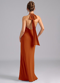 Azazie Velli Bridesmaid Dresses Paprika Mermaid Bow Chiffon Dress image2