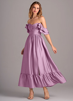 Azazie Anaya Bridesmaid Dresses Wisteria A-Line Sweetheart Neckline Stretch Satin Convertible Dress image3
