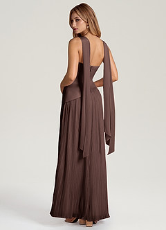 Azazie Tierney Bridesmaid Dresses Ganache A-Line Strapless Chiffon Convertible Dress image4