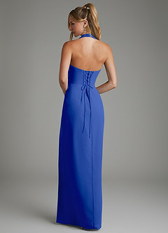 Azazie Tina Bridesmaid Dresses Royal Blue Mermaid Corset Chiffon Dress image6