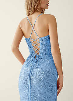 Noellress Sky Blue Lace Sequin Embroidery Beading Prom Dress image6