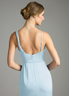 Azazie Samara Bridesmaid Dresses Sky Blue Mermaid Pleated Stretch Satin Dress image6