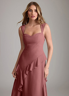 Azazie Sloane Bridesmaid Dresses Amethyst A-Line Sweetheart Neckline Chiffon Dress image6