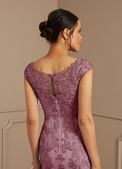 Azazie Melena Mother of the Bride Dresses Vintage Mauve Mermaid Lace Tulle Dress image6