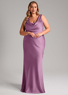 Azazie Rylina Bridesmaid Dresses Wisteria Mermaid Stretch Satin Dress image9
