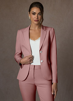 front Whitney Rosa Polvorienta Blazer elástico estructurado