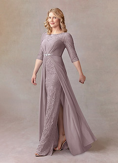 Azazie Leonine Mother of the Bride Dresses Dusk A-Line Scoop lace Chiffon Dress image2