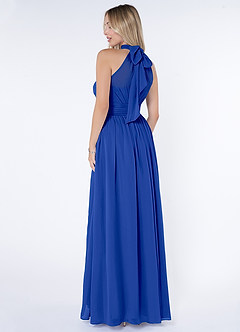 Azazie Iman Brautjungfernkleider A-Linie A-Linie Gerüscht Chiffon Kleid Königsblau image5
