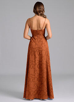 Azazie Wren Bridesmaid Dresses Burnt Orange A-Line Strapless Floral Burnout Dress image6