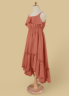 Azazie Karmen Flower Girl Dresses Clay A-Line Ruched Chiffon Dress image8