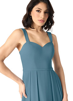 Azazie Simoan Final Sale Burgundy A-Line Sweetheart Neckline Chiffon Dress image3