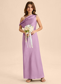 Azazie Emerson Junior Klä av Tubklänning i Stretch Satin Av axeln image3