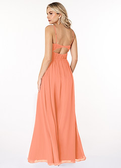 Azazie Yanelie Bridesmaid Dresses Sunset A-Line Scoop Pleated Chiffon Dress image8