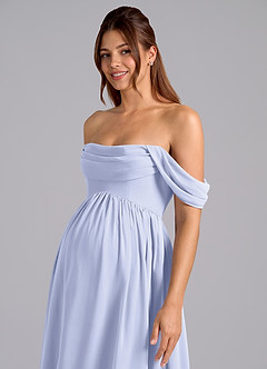 Azazie Saige Maternity Bridesmaid Dresses A-Line Pleated Chiffon Floor-Length Dress image6
