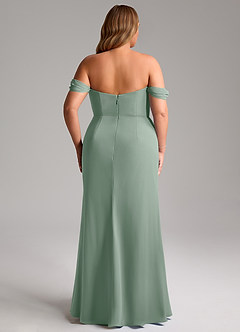 Azazie Saige Bridesmaid Dresses Silver Sage A-Line Off the Shoulder Chiffon Convertible Dress image15