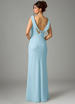 Azazie Kieryn Bridesmaid Dresses Sky Blue Mermaid Pleated Stretch Satin Dress image6