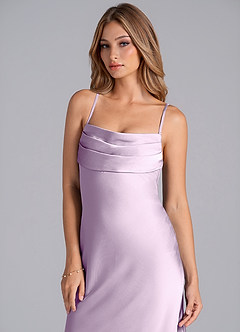 Azazie Seema Bridesmaid Dresses Frosted Lilac Mermaid Corset Stretch Satin Dress image2