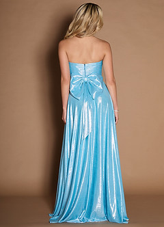 Bibana Aqua Blue Straight Neckline Prom Gown image6