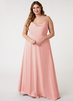 Azazie Daenerys Bridesmaid Dresses Rosette A-Line Cowl Chiffon Dress image8