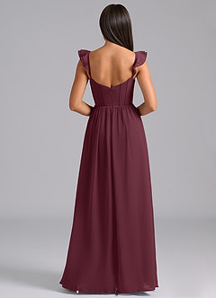 Azazie Denisse Bridesmaid Dresses Cabernet A-Line Ruched Chiffon Dress image2