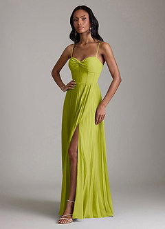 Azazie Akiko Bridesmaid Dresses Lemongrass A-Line Sweetheart Neckline Chiffon Dress image4