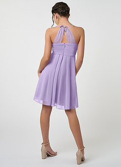 Azazie Ginny Junior A-Linie Plissee Chiffon Kleid Flieder image2
