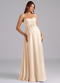 Azazie Saige Maternity Bridesmaid Dresses A-Line Pleated Chiffon Floor-Length Dress image7