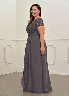 Azazie Dunja Mother of the Bride Dresses A-Line V-Neck Lace Chiffon Floor-Length Dress image5
