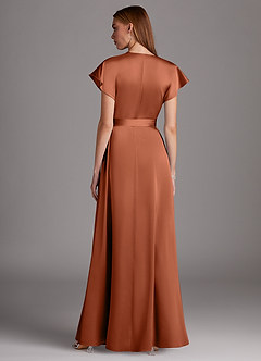 Azazie Nico Brudtärnklänningar Klänning av A-Line i Stretch Satin V-ringad Cederros image3