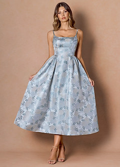 Maddie Isblå Midi klänning image4