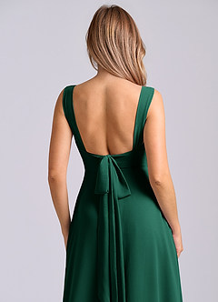 Azazie Beatrice At-home Try On Dresses Dusty Blue A-Line Sweetheart Neckline Chiffon Dress image7