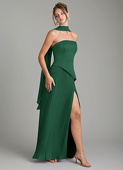 Azazie Tierney Vestidos de damas de honor Vestido Verde Oscuro de Gasa de Línea A Convertible con Palabra de honor image9