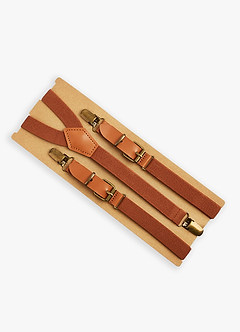 front Matching Matte Satin Pre-Tied Bow Tie & Suspenders Set