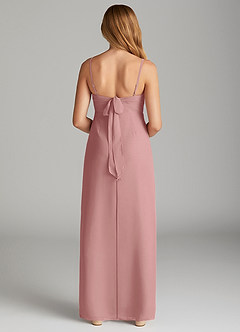 Azazie Mai Junior Vestido de Rosa Polvorienta de Gasa de Recto con Plisado image2
