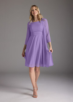 Azazie Sunny Mother of the Bride Dresses Tahiti A-Line Pleated Mesh Dress image3