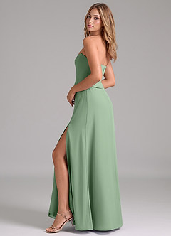Azazie Jenilyn Bridesmaid Dresses Matcha A-Line Strapless Chiffon Dress image6