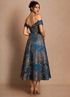 Jordan Teal Floral Midi Dress image2