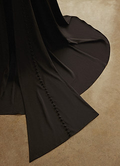 Christian Siriano Bridal for Azazie 2001 Wedding Dresses Plunging Cape Sleeve Crepe Back Satin Mermaid Gown image5